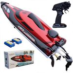 XDJXWJN 14 Inch RC Boat High Speed Remote Control Boat for Kids and Adults, 2.4GHz Outdoor Water Toy 23+ MPH Race Boat for Pool Lake & Great River