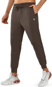 NORTHYARD Men's Joggers Pants with Zipper Pockets Lightweight Sweatpants Athletic Running Workout Track Pants for Men Brown 3XL