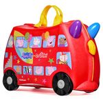 Trunki x Peppa Pig Ride-On Kids Suitcase - Carry-on Approved Kids Luggage, 18L Kids Travel Bag, Kids Suitcases on Wheels for Girls and Boys, Lightweight Cabin Hand Luggage with Tow Strap