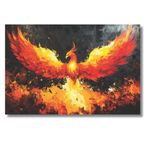 Viventiq phoenix bird painting vastu without frame | rising phoenix wall painting | finix bird photo | phinix bird painting for vastu | Rolled Canvas painting 36 inch L by 24 inch H