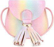 mibasies Kids Purse Toddler Gifts for Little Girls Crossbody Purses Presents, Rainbow, Medium, Durable