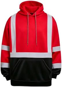 sesafety High Visibility Hoodie, Red ANSI Class 3 Fleece Safety Sweatshirt
