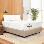 100% Egyptian Cotton 400 Thread Count 16"/40CM Extra Deep Fitted Sheet Set with 2 Pillow Case, Luxury Soft King Size Fitted Sheets Single Small Double Super King Bedsheets(King, White)