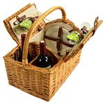 Picnic at Ascot 707-TG Vineyard Willow Picnic Basket, Natural/Santa Cruz