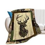 Deer Camouflage Throw Blanket Cozy 