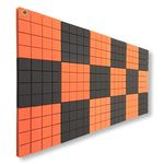 YGM Acoustic Foams® Turbo Acoustic Soundproofing Studio Panels, Set of 18, 12" X 12" X 2", 50 Kg/m³ Density, 3D Structure (Orange & Black)