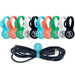 SUNFICON 10 Pack Cable Clips Organizers Earbuds Cords Organizers Magnetic Twist Ties Bookmark Whiteboard Noticeboard Fridge Magnets Cable Manager Keeper for Kitchen Office School Assorted Colors