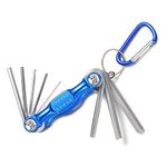 selcouth yyds Allen Key Set,Folding Hex Key Set with Carabiner(8 Piece Set,1.5-6.0mm)