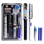 WISHKEY Plastic Fountain Pen Set with Cartridge, Stylish Astronaut Design, Erasable Ink, Easy to Refill, Medium Nib, Fancy Pen for Girls, Stationery Gift for Kids, Blue Ink, (Pack of 1)