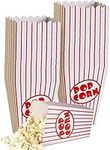 Movie Night Popcorn Boxes for Party (80 pack) - Paper Popcorn Buckets - Red and White Popcorn Bags for Popcorn Machine, Movie Theater Decor Popcorn Container, Carnival Circus Party Popcorn Bowl