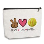 kdxpbpz Pouch Bag Inspirational Gifts for Women Birthday Gift for Coach Best Friend Sister Daughter Makeup Bag, softball