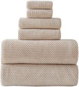 Akzpe 40x80 Inches Bath Sheets Towels for Adults Oversized Bath Towels Extra Large Luxury Super Soft Absorbent Quick Dry Microfiber (Beige,6PCS)