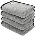 SOFTSPUN Microfiber Baby Hand & Face Wipes 20x30 Cms, 4 Piece Towel Set, (Light Grey) Super Soft & Silky for Hand, Face and Body - Hypoallergenic Sensitive Skin Wipes & Washcloths.