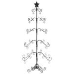 vidaXL Metal Christmas Tree - Black, Powder-Coated Steel, 75x75x150cm - Outdoor Artificial Xmas Decoration - Modern DIY Design