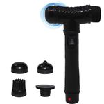 MCP Hammer Massager Gun 4 Heads, 2 Speed, Rechargeable, Handheld, Percussion Muscle Massager for Full Body Pain Relief, Muscle Relaxation of Neck, Shoulder, Back, Foot for Men & Women 5 year warranty