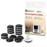 GINOYA Kitchen Appliance Sliders, 16pcs DIY Adhesive Appliance Movers for Air Fryer Coffee Maker Easy Moving Saving Space (Black)