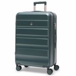 Aerolite Medium 24in 67L Lightweight ABS Hard Shell 4 Wheel Spinner Travel Hold Checked Check in Luggage Suitcase (Green, M 24in)