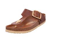 Birkenstock Women's Gizeh Big Buckle Cognac, Oiled Leather Flip Flops, 2.5 UK