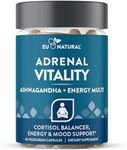 Vitality Cortisol Supplement – Fight Fatigue, Feel Calm & Balanced – Healthy Cortisol, Focused Energy, Adrenal Support – Ashwagandha Supplement with Rhodiola, L-Tyrosine, Holy Basil – 60 Veg Capsules