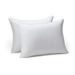 Amazon Basics Down-Alternative Pillows, Soft Density for Stomach and Back Sleepers - Standard (Pack of 2), White