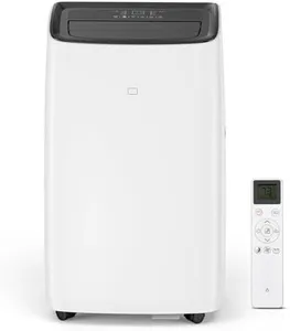Garvee 14,000 BTU Portable Air Conditioner with Heat, Energy Efficient Inverter Portable AC Unit with Fan & Dehumidifier Cools up to 750 sq. ft, Includes Follow Me Remote & Dual Hose
