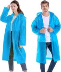 Robustt Unisex Raincoat With Hood - Blue (Pack of 1) | Waterproof Rain Poncho | EVA Material | Reusable | Lightweight | Universal Size | Raincoat for Men and Women