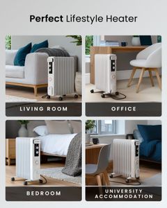 Pro Breeze Oil Filled Radiator – White Electric Heater