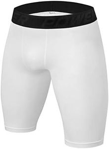 PowerLayer Men's Compression Base Layer Thermal Skins Shorts - Bright White, Small