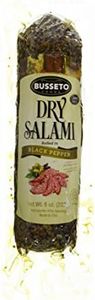 Busseto Dry Cured Salami, Black Pepper, 8 Ounce