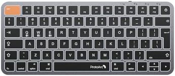 ProtoArc Backlit Compact Wireless Keyboard for Mac, K90-A Bluetooth Keyboard, Multi-Device, Low Profile, Fluid Quiet Typing, Rechargeable, Compatible with MacBook Pro/Air, iPad - UK Layout