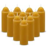 15-Hour Natural Beeswax Candles Compatible with Candle Lanterns - Smokeless Clean Long Lasting Burning for Outdoor, Camping, Emergency, Survival Emergency Preparedness- 10Pack