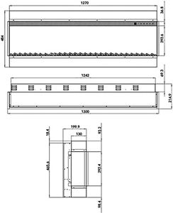 Ezee 60" Electric Fireplace – Wall Mounted LED Heater