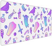 Cute 80s Pastel Goth Gothic Gaming Mouse Pad, Long Extended XXL Mousepad, Extra Large Desk Pads Keyboard Mat for Work Game Office Home, 35.4'' X 15.7''