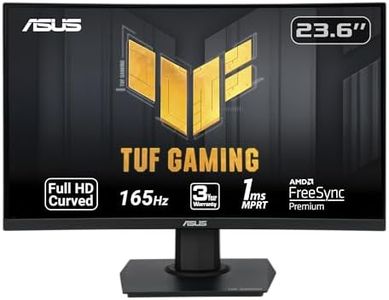 ASUS TUF Gaming 23.6" 1080P Curved Monitor (VG24VQE) - Full HD, 165Hz, 1ms, Extreme Low Motion Blur, Adaptive-Sync, FreeSync Premium, Shadow Boost, VESA Mountable, DisplayPort, HDMI, BLACK