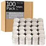 Tealight Candles - 4 Hours - Giant 100,200,300 Bulk Packs - White Unscented European Votive Smokeless Tea Lights for Shabbat, Weddings, Christmas, Home Decorative- 100 Pack