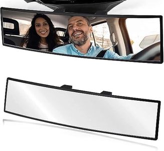 OBTANIM Car Rearview Convex Mirror 10.6 Inch HD Glass Anti Glare Clip On Panoramic Wide Angle Car Interior Rear View Mirror Accessories for Car SUV Trucks (White)