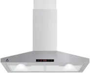 SXYCMY Range Hood 30 inch, 265 CFM Wall Mount Vent Hood for Kitchen, Ducted/Ductless Range Hood Stainless Steel with Touch Control 3 Speed Exhaust Fan, Adjustable Chimney & LED Light, Silver