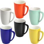 homEdge Porcelain Mug Set, 16 Ounces Cup for Tea, Latte, Mocha, Hot Chocolate, Set of 6, Assorted Color