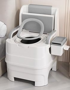 Bedside Commode, Portable Toilet for Foldable Armrests, 19" Seat Width, Height-Adjustable Toilet for Elderly and Disabled Seniors