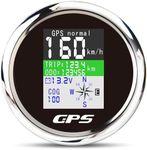 Geloo 85MM GPS Speedometer Gauge Waterproof Boat GPS Speedometers Digital Speedometer Odometer Marine MPH Speedometer with GPS Antenna Km/h mph Knot Adjustable for Car Truck Motorcycle 9-32V