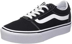 Vans Women's Wm Ward Platform Sneaker, Black Canvas Black White 187, 6 UK