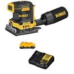 DEWALT 20V MAX XR Palm Sander, Variable Speed, 1/4-Inch Sheet with Battery Pack & Charger Kit, 3-Ah (DCW200B & DCB23C)