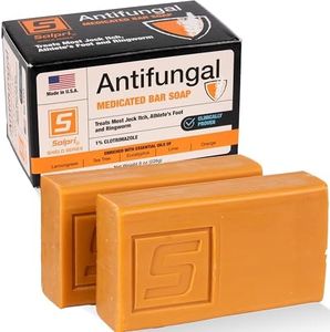 Solpri Shield 1% Clotrimazole Antifungal Soap Bar with Tea Tree Oil - Medicated Relief for Ringworm, Athletes Foot, Jock Itch - Foot Soap for Skin Fungus 4 oz (2-pack)