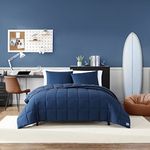 Nautica- Queen Comforter Set, Cotton Reversible Bedding Set, All Season Home Décor (Longdale Stripe Navy, Queen)