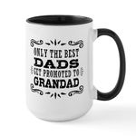 CafePress The Best Dads Get Promoted to Grandad Mugs 15 oz (444 ml) Ceramic Coffee Mug