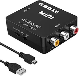GBOLE RCA to HDMI AV to HDMI Converter 1080P Mini RCA Composite CVBS AV to HDMI Video Audio Converter Adapter Supporting PAL NTSC with USB Charge Cable for PC Laptop Xbox PS4 PS3 VHS VCR DVD TV STB