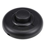 uxcell Inline Foot Pedal Push Button Switch, Round Lamp Lights Foot Control ON/Off Latching Footswitch Black