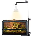 Poweka Reptile Lamp Stand, Adjustable 13''-25'' Terrarium Light Stand for Metal Basking Reptile Light Fixture Hanger Suitable for All Reptile Domes Lamp Heat Lamp Stand