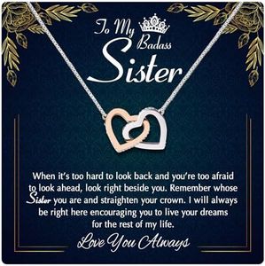 Larvincy Sisters Gifts From Sister Necklace - Sister Birthday Gifts From Sister, Little Sister Big Sister Necklace, Sister Jewelry, Twin Sister Gifts For Women, Sister Necklace For 2 On Mothers Day, 1