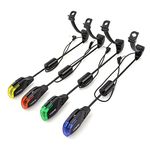 Hirisi Tackle Carp Fishing Swingers, LED Alarming, Bite Indicator Set Red Yellow Blue Green 4 In Case